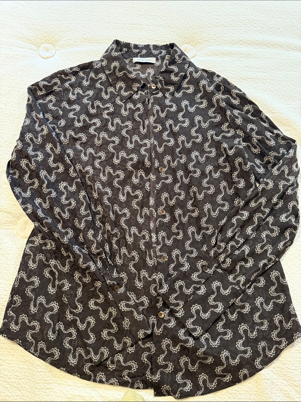 Rebecca Taylor Silk Button-Up Shirt S - Picture 2 of 7